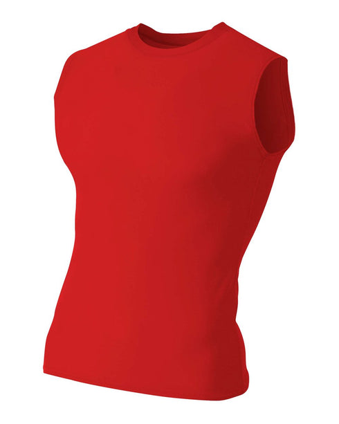 A4 Compression Muscle Tee (N2306), Color 'Scarlet'